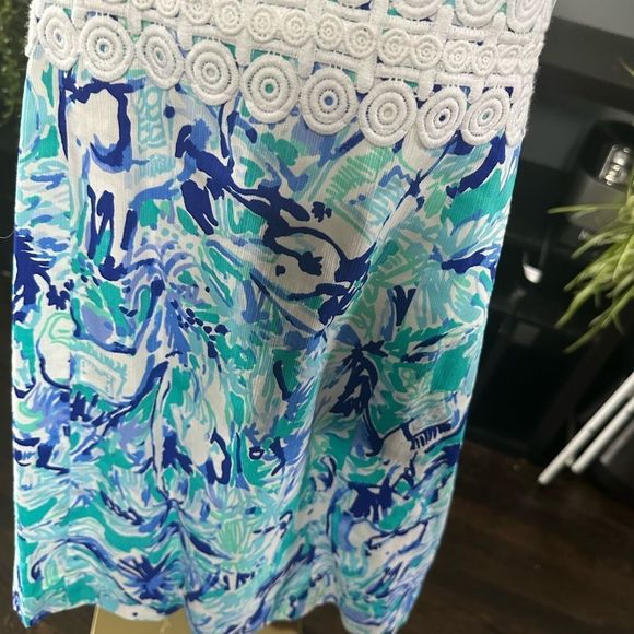 Lilly Pulitzer Ashlyn Shift Dress Tropical Turquoise Elephant Appeal - Picture 7 of 9